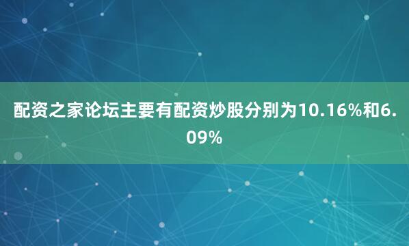 配资之家论坛主要有配资炒股分别为10.16%和6.09%